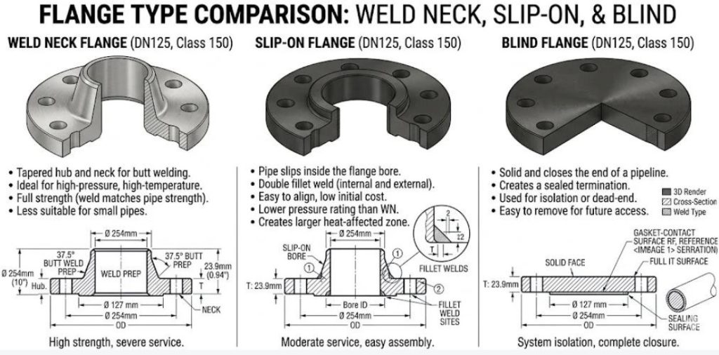 Flange type comparison What Is a Flange? the Function, Structure, Types, and Selection of Flanges