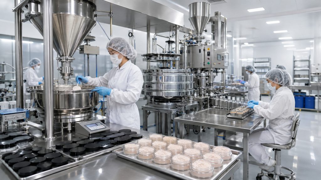 Application Case of the Tube-11 Vibrating Rod Level Switch in Loose Powder Manufacturing for the Cosmetics Industry