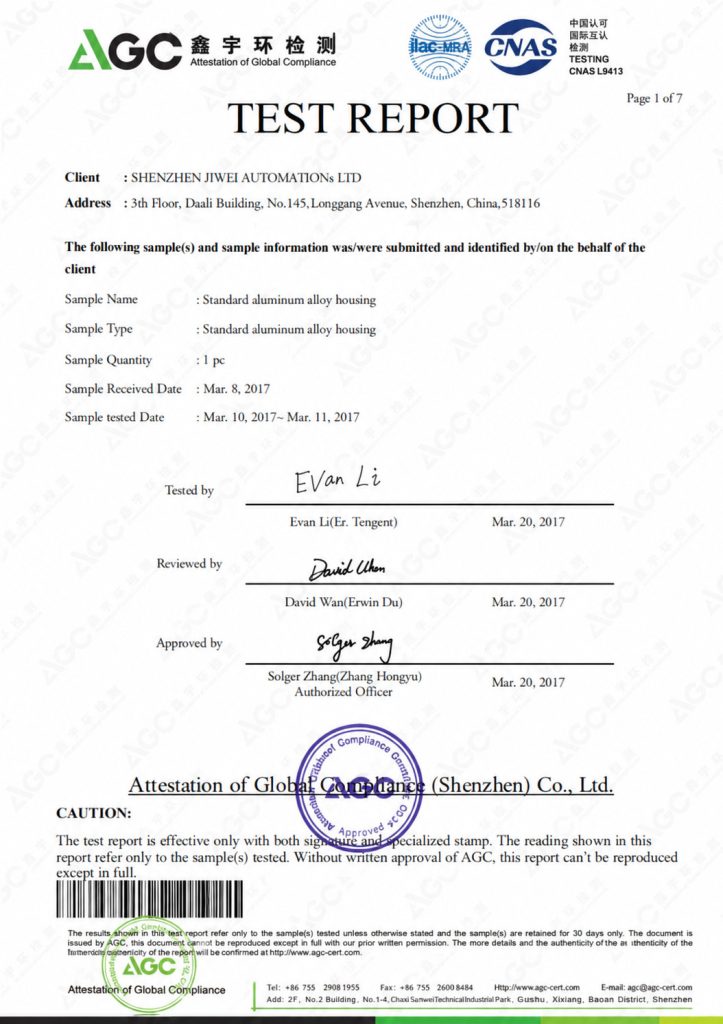 Jiwei IP67 Standard Aluminum Alloy Housing Certification Test Report I Am a Level Meter: Why My Protection Rating Matters So Much
