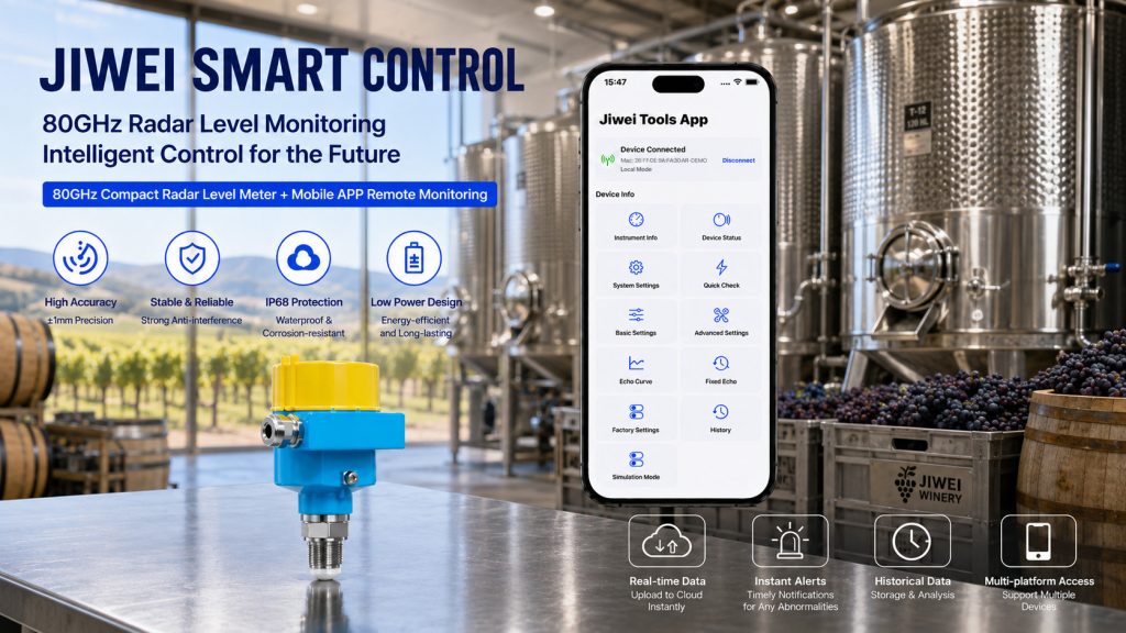 Jiwei Radar Level Meters Support Bluetooth Commissioning Jiwei vs. VEGA, Endress+Hauser and Goda Radar Level Meters: An In-Depth Comparison of 80GHz Technology and Intelligent Operation