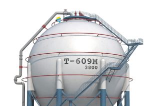 LPG spherical tank monitoring with Jiwei’s 80GHz radar level meters or fork level switch