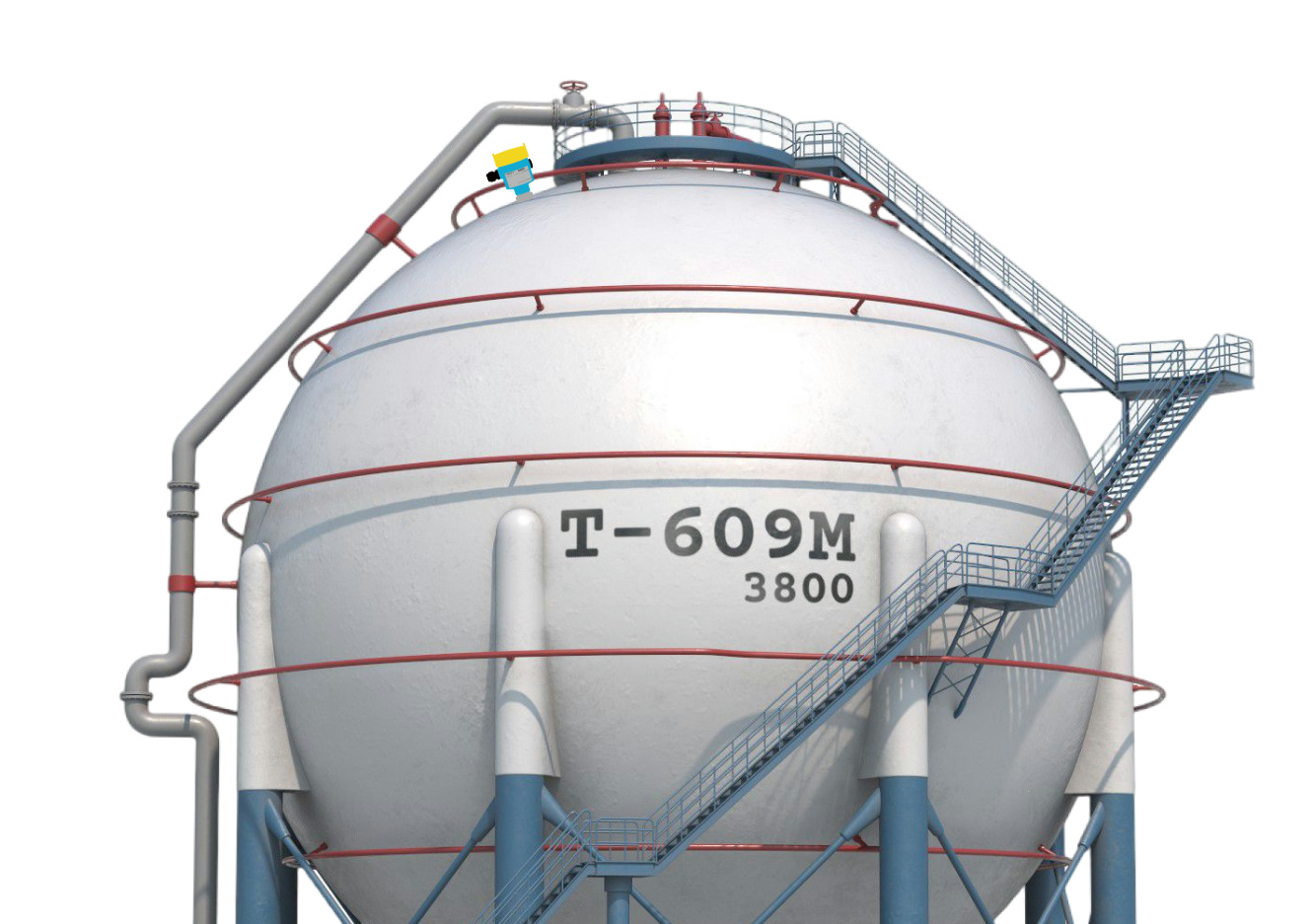 LPG spherical tank monitoring with Jiwei’s 80GHz radar level meters or fork level switch