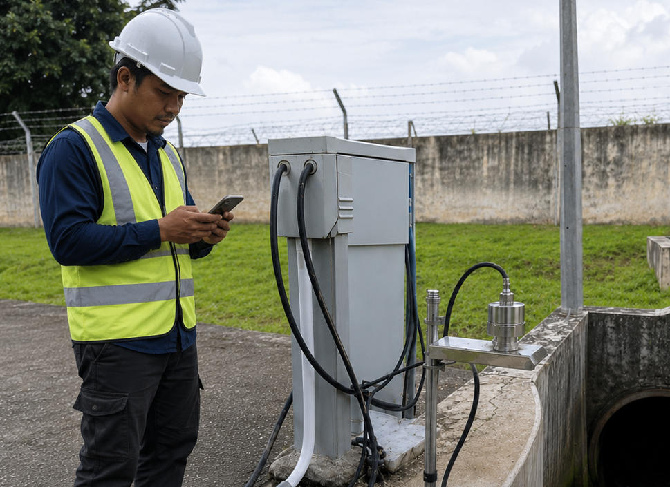Remote Setup and Smart Management with JW Tools App Malaysia Water Utility Project Case Study: Application of JWrada®-23 Radar Level Meter in Final Discharge Water Level Monitoring
