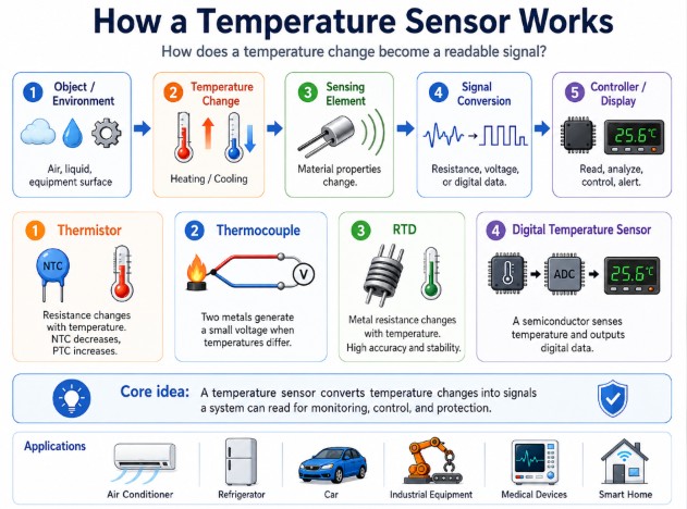 Working Principle of Temperature Sensors What Is a Temperature Sensor? The Tiny Gadget That Knows When Things Are Getting Hot