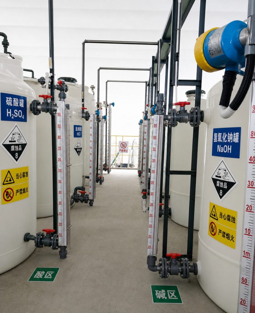 Application Case of Lined Magnetic Level Indicator in Highly Corrosive Acid and Alkali Storage Tanks