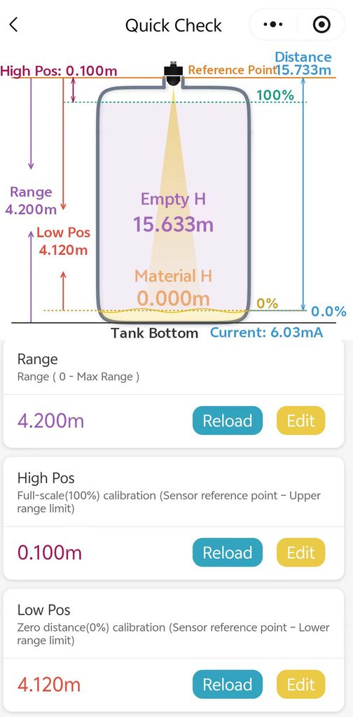 JW Tools APP radar level meter