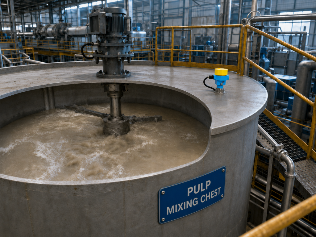 JWrada-32 Radar Level Meter for Stock Preparation Chest in a Paper Mill: A Reliable Level Measurement Case for Challenging Pulp Conditions