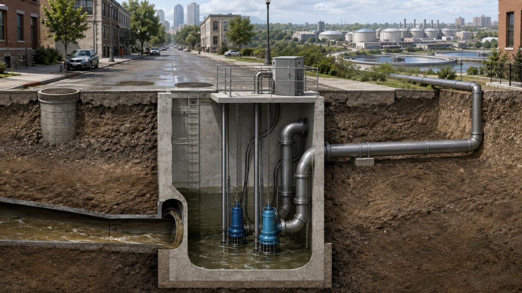 Ultrasonic Level Meter for Level Monitoring in a Sewage Lift Pump Station