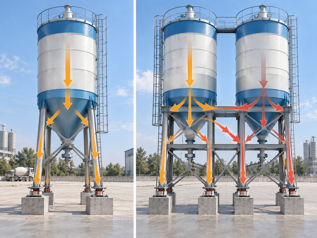Can Two Cement Silos Sharing One Support Frame Be Weighed Accurately? Limitations of Load Cells in Outdoor Silo Applications