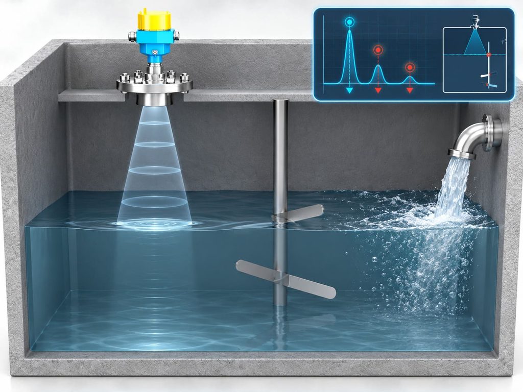 Radar Level Meter Correct Installation and Echo Mapping Schematic Diagram Why 80 GHz Radar Level Meters Are Suitable for Pulp Slurry Level Measurement